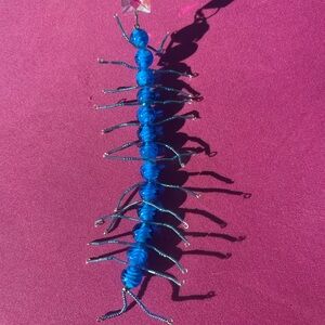 Blue Beaded Centipede Suncatcher